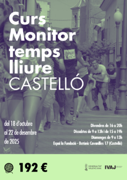 monitor d'activitats temps lliure OCTUBRE 192€